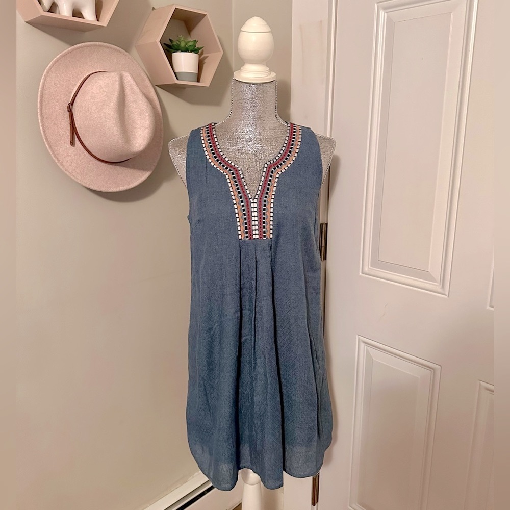 Blue Monteau Shift Dress